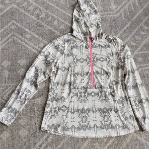 ANNIKA Cutter & Buck White Active Top with Gray Snake print upf50 golf